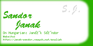 sandor janak business card